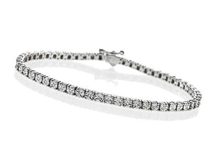 Silver Plated CZ Studded Womens Tennis Bracelet